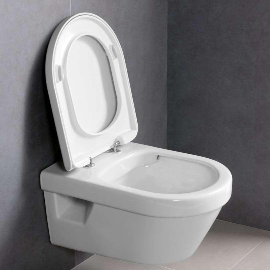 Villeroy & Boch Architectura Combi-Pack lavable WC DirectFlush (bord de chasse ouvert) avec siège WC avec fonction SoftClosing, White Alpine, 5684HR01, Couleur: Blanc