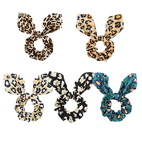 Bow Scrunchies Silk Hair Scrunchies With Bow Cute Satin Scrunchie With Bows For Girls Leopard Scrunchies Hair Ribbons For Women Hair Accessories Bunny Ears Bowknot Jaciya Hair Ties Elastic Ropes Ponytail Holder Scrunchy Bobbles #TOP14