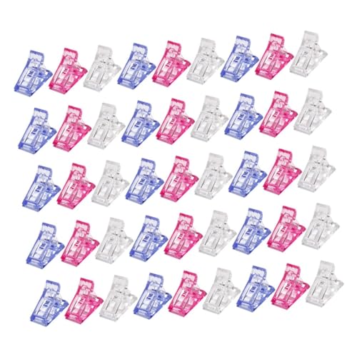 FOMIYES 60 clips de resina para uñas rosas y azules miniatura 1