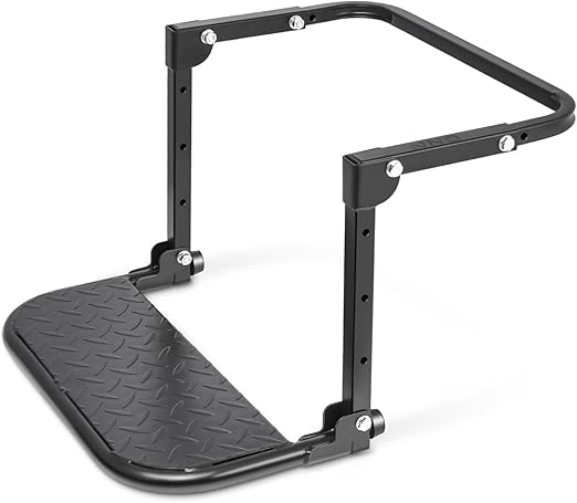 DNA MOTORING Folding Tire Step Adjustable Mounted Step for Car Pickup Truck SUV RVs, Heavy Duty, Fit Most Tire from 9'' to 13'', Max Capacity 330 lbs, TOOLS-00297