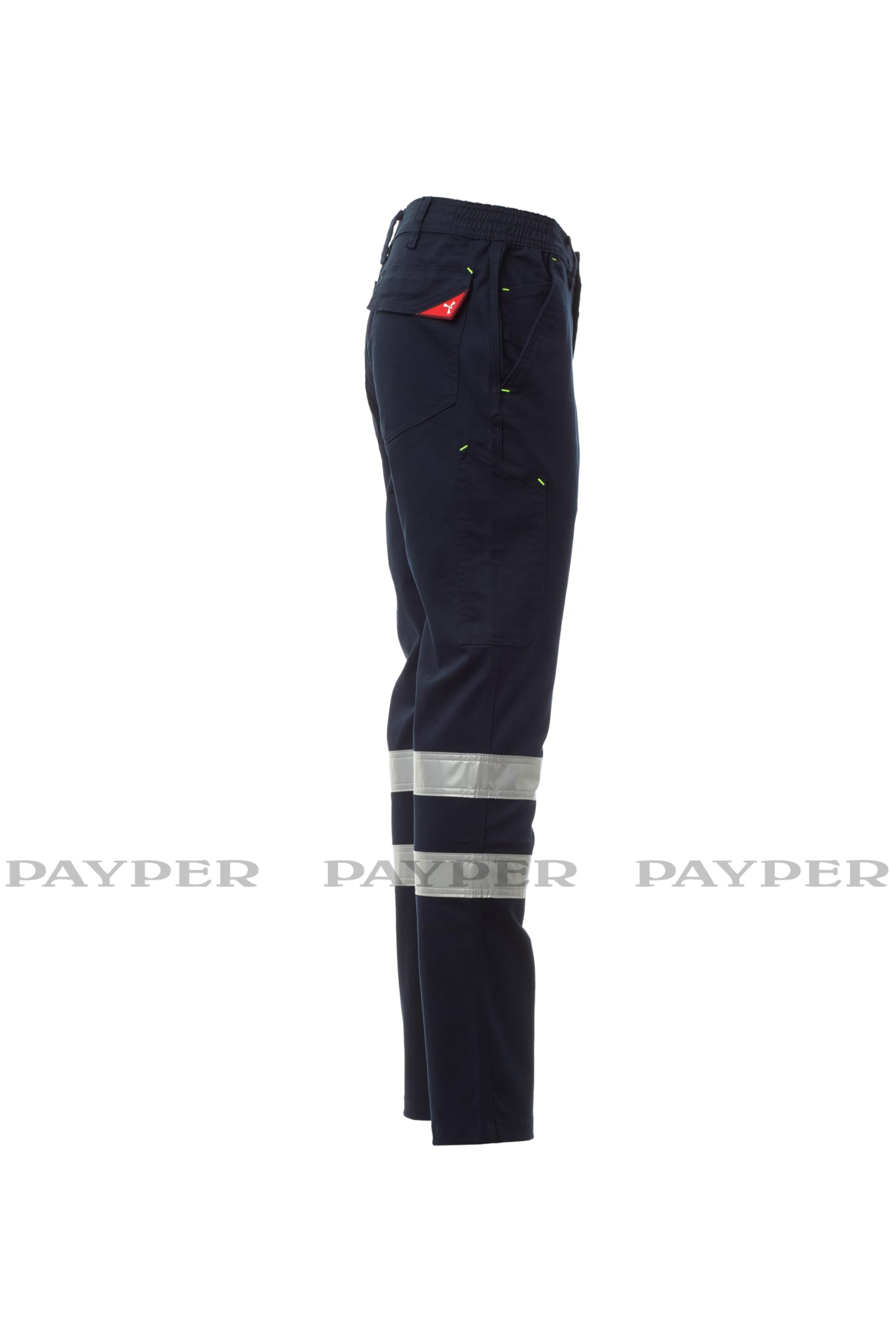 PAYPER Power Stretch Reflex Unisex Hose mit Reflexstreifen Marineblau Gr. L