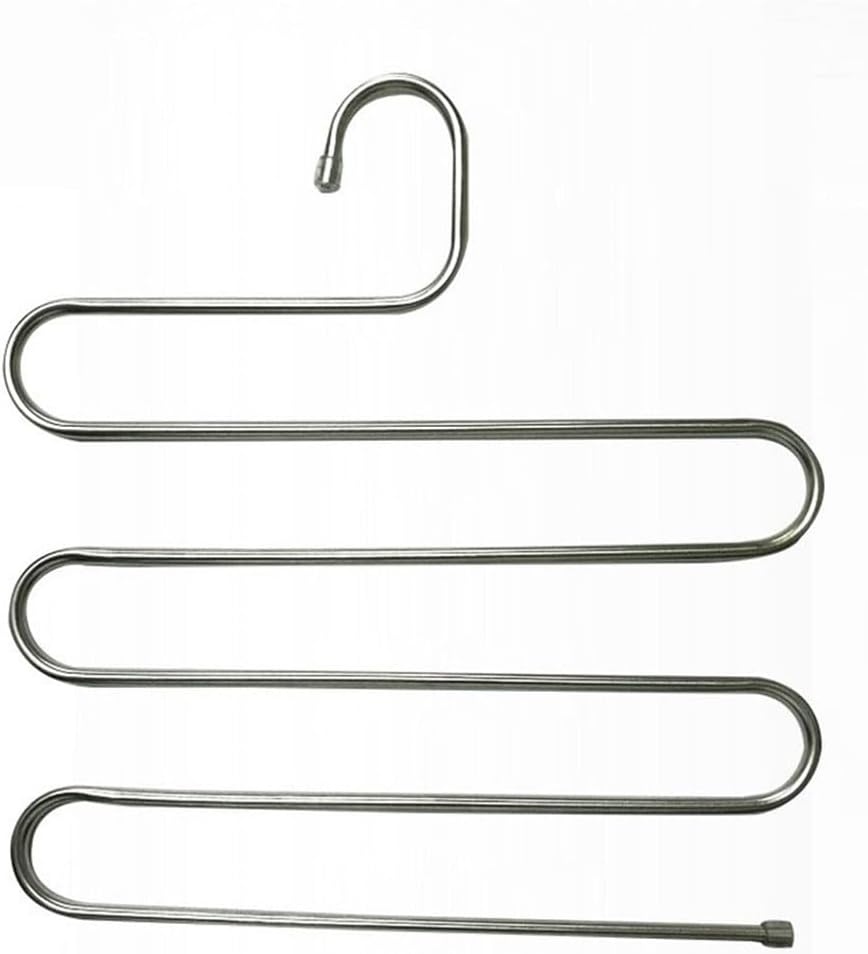JSEIAJB Multilayer Stainless Steel Clothes Hangers S Shape Pants Storage Hangers Clothes Storage Rack Household Cloth Hanger