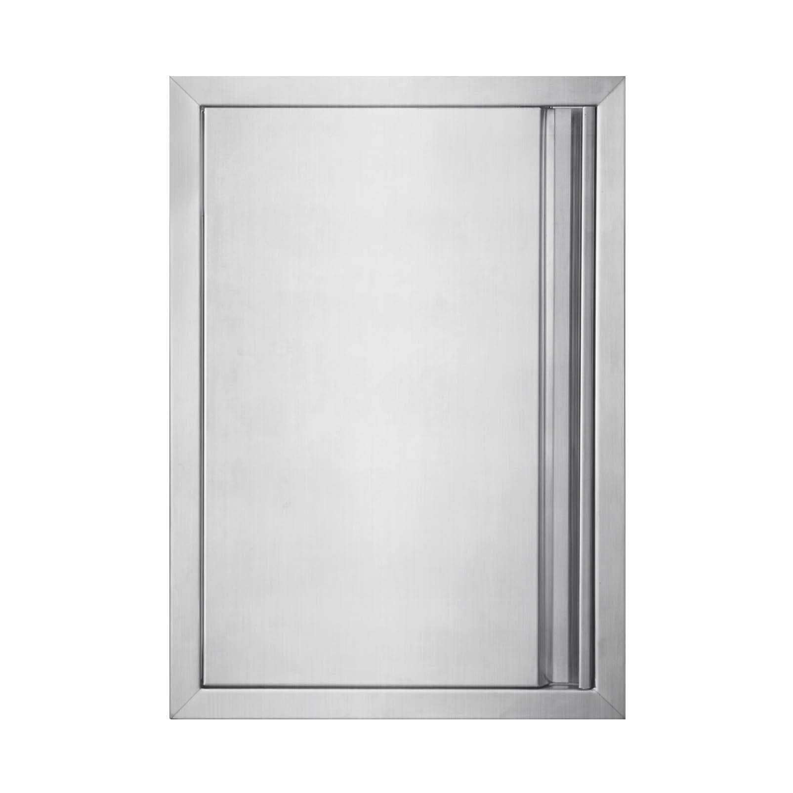 Single BBQ Access Door 304 Brushed Stainless Steel BBQ Island Doors for Outdoor Kitchen, Outdoor Cabinet, Barbeque Grill or BBQ Island(17" W x 24" H)