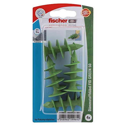 Preisvergleich Produktbild fischer 524840 K, Inhalt: 4 x Dämmstoffdübel FID Green 50