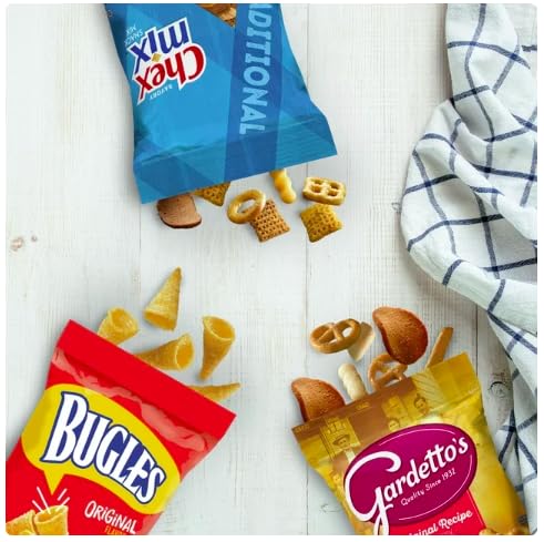 Sweet Savora Bugles Chex Mix Gardetto's Family Favorites Variety Pack, Snack Bags, 40 ct