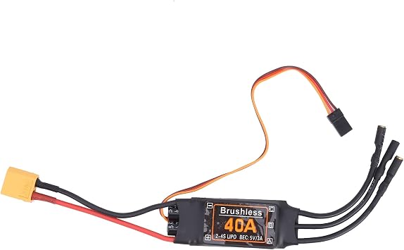 Drfeify RC Brushless ESC, 40A Brushless ESC Speed Controller 5V/3A BEC Output for RC Drone Airplanes Accessory