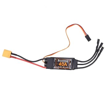 VGEBY Brushless ESC, 40A RC Brushless Motor Electric Speed Controller 5V/3A BEC Output for RC Drone Airplanes Accessory Modeling Accessories 50 Amp Esc Airplane Brushless Esc