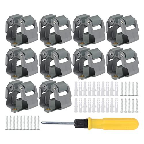 Emptty Wandhalterung für Wischmopp- und Besen, für Garten, Küche, Werkzeug, Organizer, Wandaufhänger für Haushaltswaren für Küche, Zuhause, Küche, Garten, Garage, Aufbewahrungssysteme (10 Stück)