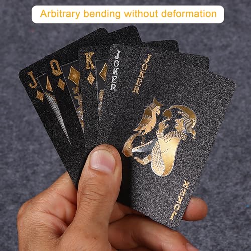 Plastik Spielkarten,wasserdichte Spielkarten,Kartenspiele mit 54 Karten,Schwarze Spielkarten,Maße: 8,8 x 5,8 cm,1 Deck – Bild 5