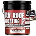 RV Roof Sealant White RV Roof Sealant 1 Gallon, Liquid Leak Repair Rubber Sealer Waterproof & Solar Reflective, Rubber Coating for Trailers, Campers, Motorhome, Fiberglass, Aluminum, Acrylic Sealer