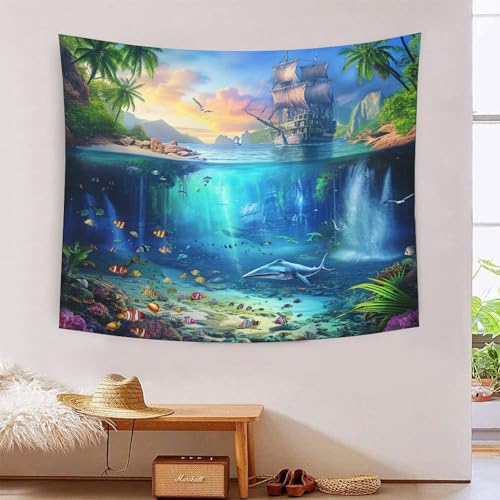 Tapiz de pared de velero en 3D hecho de poliéster suave para un hogar acogedor