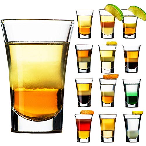 Lot de 12 verres à shot, en verre, 4 cl, passe au lave-vaisselle, pour whisky, tequila, vodka et liqueurs Cover