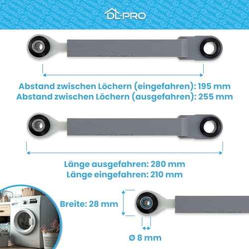 DL-pro 3 x Shock Absorbers 80N for Bosch Siemens 673541 00673541 11039636 Friction Damper Vibration Damper for Washing Machine - Image 2