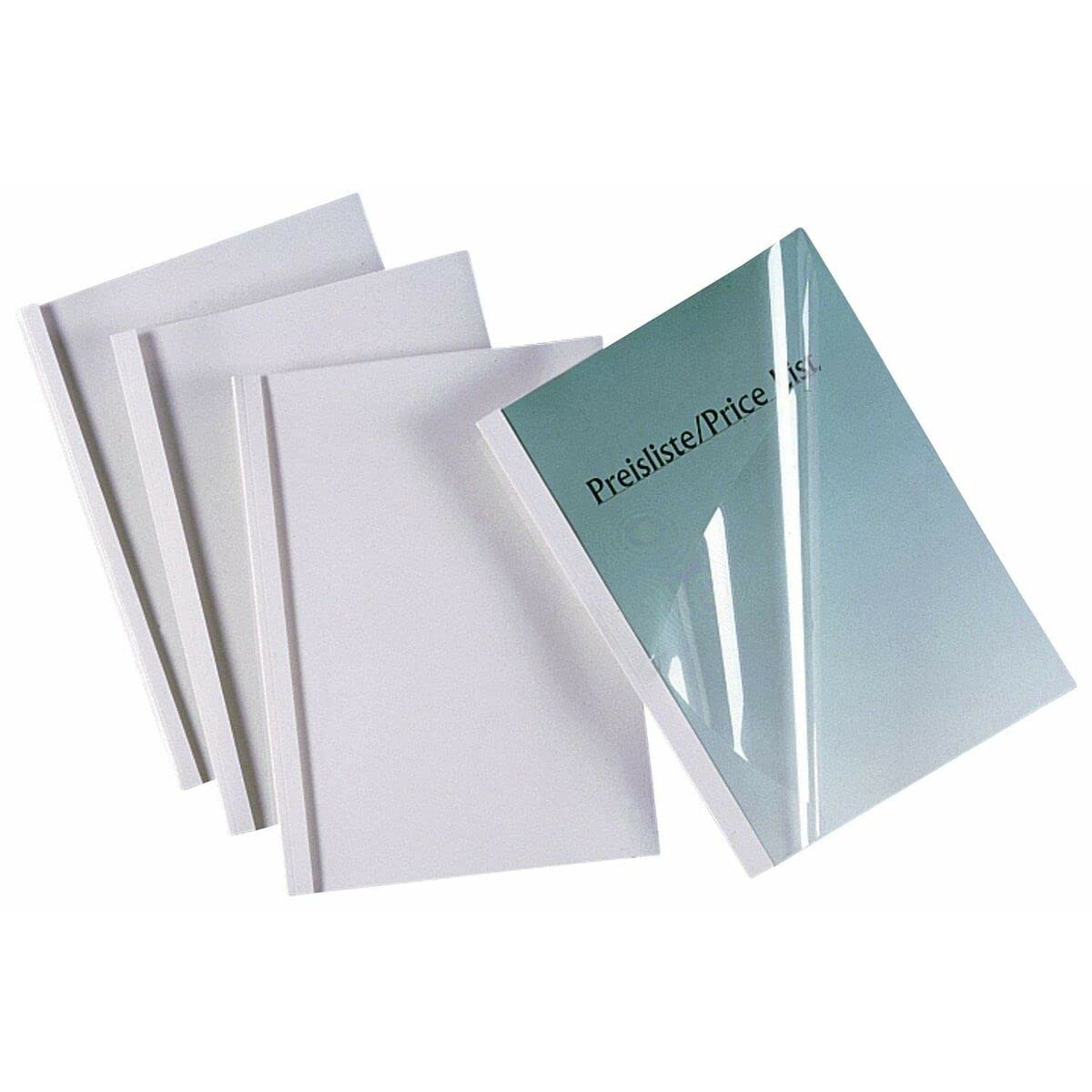 GBC Standard Thermal Binding Covers, 4mm, 40 Sheet Capacity, A4, White, Pack of 100, IB370038
