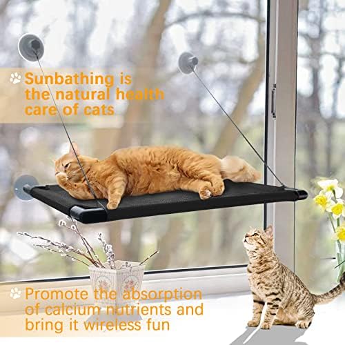Cat Window Perch for Large Cats - Hanging Window Hammock Cat Perch for Indoor Cats - Window Sill Bed Ledge - Suction Cup Mounted Window Seat for Large Cats