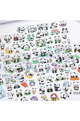 Kolbi Craft 1 Sayfa 20 Adet Şeffaf Panda Sticker Sevimli Kawaii