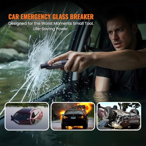 Image of SIAGO Car Safety Hammer Emergency Escape Tool | 2-in-1 Seat Belt Cutter & Window Glass Breaker | Vehicle Emergency Escape Tool with Ergonomic Grip | Safety Hammer for Cars, Trucks & SUVs | SIA118