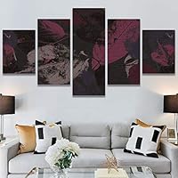SIGNWIN 5 Panel Canvas Wall Art Modern Art Decorative Elements Fun Illustrations Leaves Multicolor Patterns for Home Decorations Ready to Hang - 60