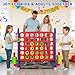 Giant 4 Connect in a Row Game Outdoor, Height Adjustable Jumbo 4-to-Score Yard Games Set with Basketball toy, Ring Toss Golf Play for Kids & Adults Outdoor Indoor Family Holiday Party Game Gift