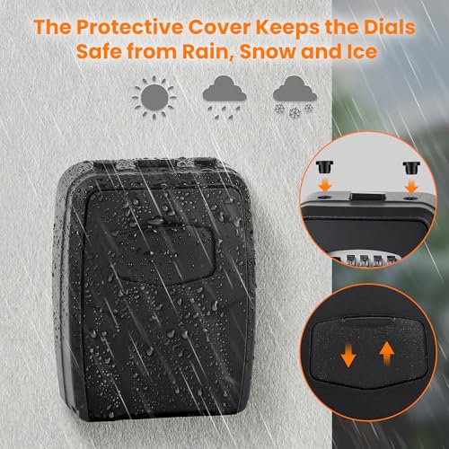 Fayleeko Portable Key Lock Box, Lock Box Wall Mounted For House Key, Car Keys, 6 Key Capacity, Weatherproof Resettable Code thumb #5