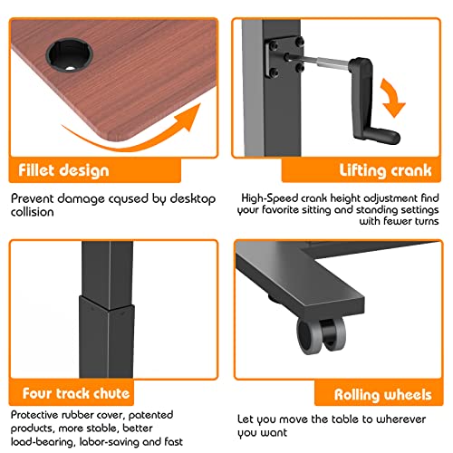 Balee Hospital Bed Table, Overbed Table With Crank Adjustable Height (26.5"-39") Laptop Table Heavy-Duty Desk Multi-Purpose For Home And Hospital Use #TOP4