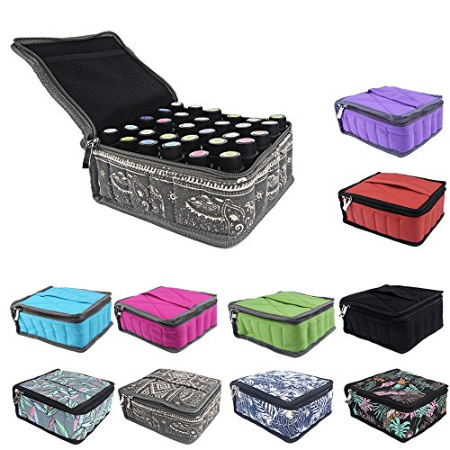 pureGLO Essential Oil Case to Protect Your Precious Oils - Holds 30 Bottles (5ml, 10ml & 15ml) - Perfect for Travel or Storage (Grid)