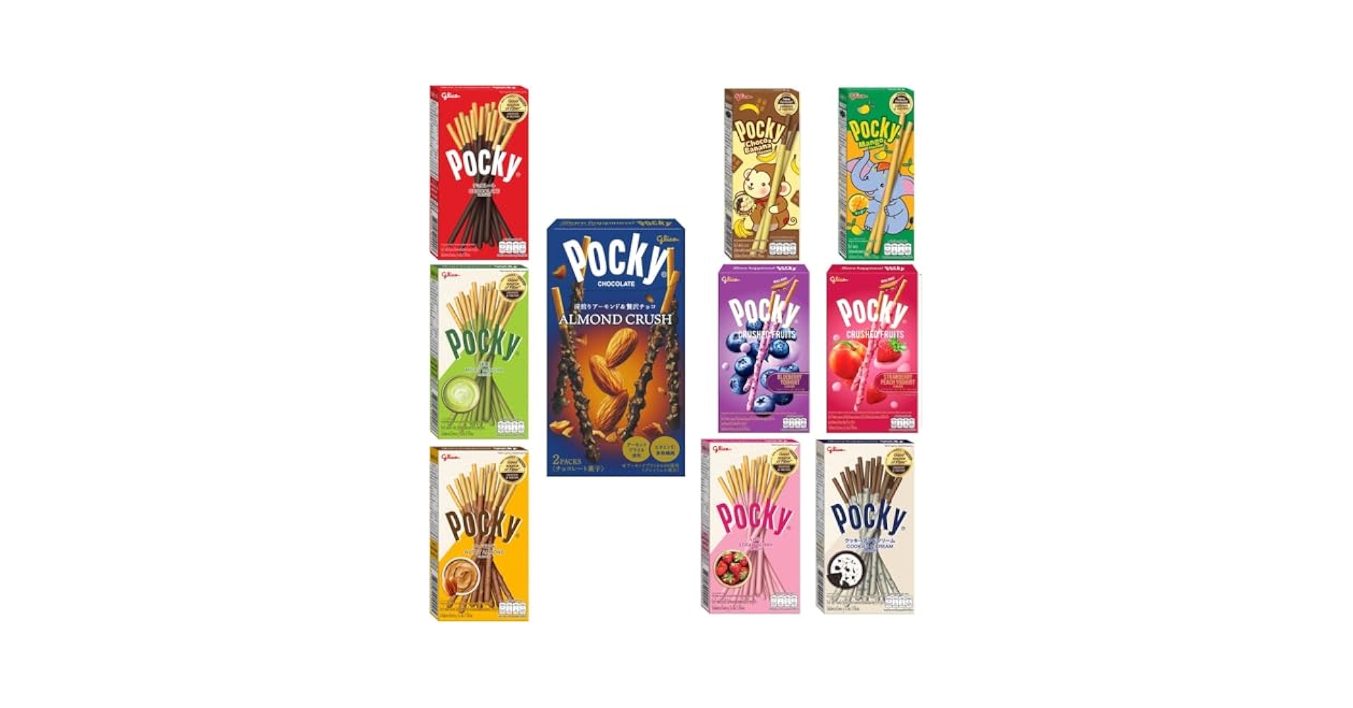 Nestle - ポッキー GLICO POCKY CRUNCHY STRAWBERRY COVERED CHOCOLATE BISCUIT