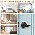 Probrico Wave Style Matte Black Privacy Door Knobs, Reversible Bed/Bath Door Levers, Interior Keyless Door Handles for Right/Left Handed Doors, 2 Pack