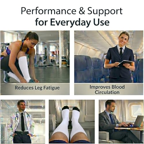 Image of Diamond Star 6 Pairs Compression Socks for Men & Women, Knee High Socks