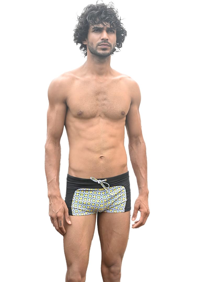 Cut & Sew Swim Trunk in Imprints of Flow Vivid Wavelets-image-34