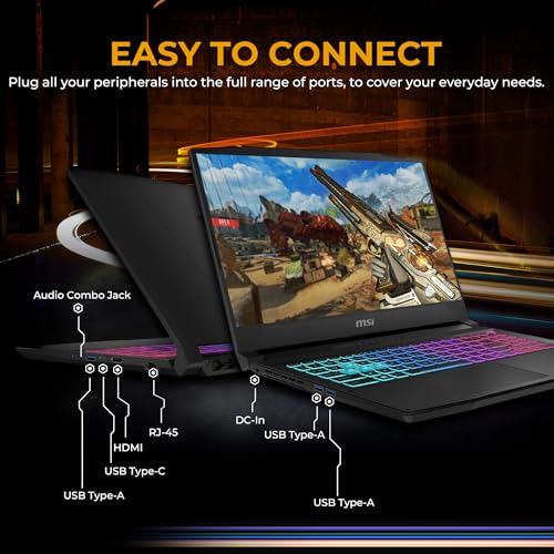 Image of msi Katana 15.6 inch 165Hz QHD Gaming Laptop, NVIDIA GeForce RTX 5070 8GB, 64GB DDR5 RAM, 5TB Storage(4TB SSD & 1TB Docking Station), Intel Core i7-14650HX, 4 Zone RGB Backlit Keyboard, Windows 11, Black