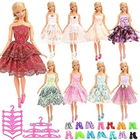 Amazon Barwa バービー用ドレス 30枚セット ランダム10枚バービー用ドレス 10足靴 10枚ハンガー バービー人形用服 ドレス アクセサリー おもちゃ Amazon Barwa バービー用ドレス 30枚セット ランダム10枚バービー用ドレス 10足靴 10枚ハンガー バービー人形用服 ドレス アクセサリー おもちゃ