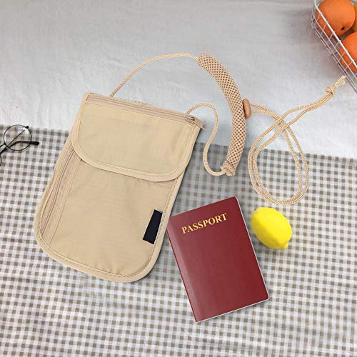 Bolsa de pescoço, bolsa de pescoço de viagem portátil ao ar livre passaporte de viagem anti-roubo ar