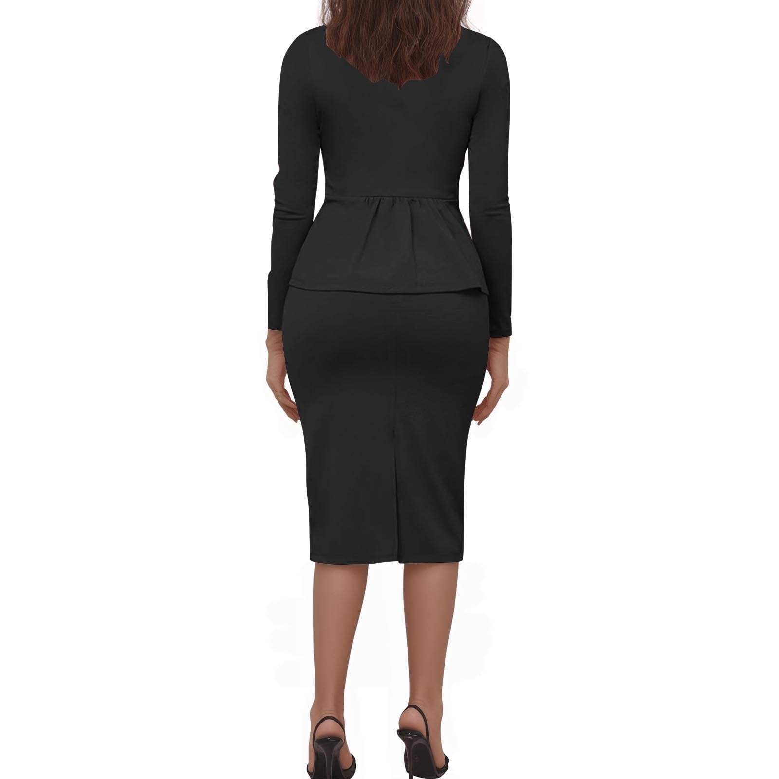 Anzug Set Damen Blazer Mit Rock Elegant Business Büro Einfarbig Blazer Revers Langarm Anzugjacke Hosenanzug Slim Fit Shorts 2 Stück Anzugsets Kostüm Frauen Festlich Blazer Bleistiftrock