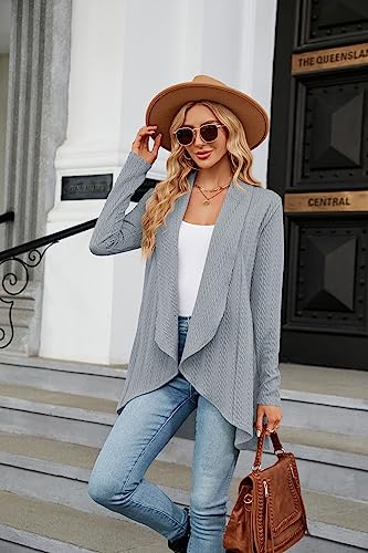Image of Cardigan for Women Long Sleeve Sweaters Casual Lightweight Knit Open Front Fall Fashion Outfits