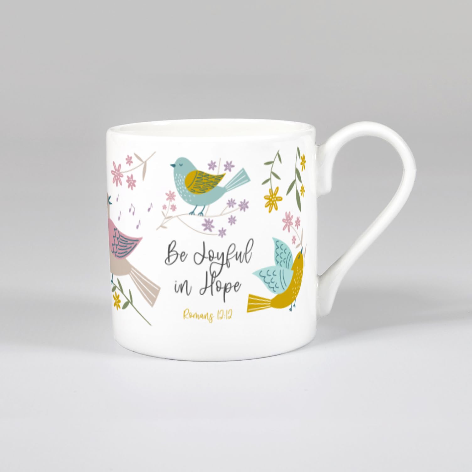 Mug en porcelaine anglaise oiseaux pour pause café cocooning
