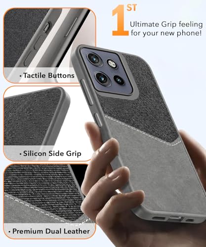Image of Jkobi Back Cover Case for Motorola Moto Edge 50 Neo (Dual PU Leather Stitch | Professional Minimalist | Soft and Flexible)