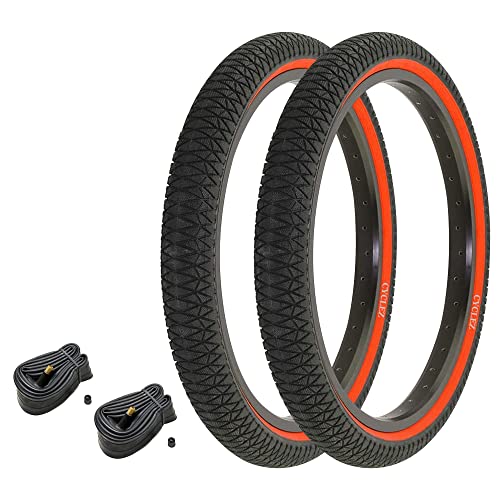 Cyclez 20" X 1.95 Bmx Bike Tire Set Plus (2) Inner Tubes For 20" Standard Bmx Bicycles Replacement Kit, Multiple Colors #TOP9