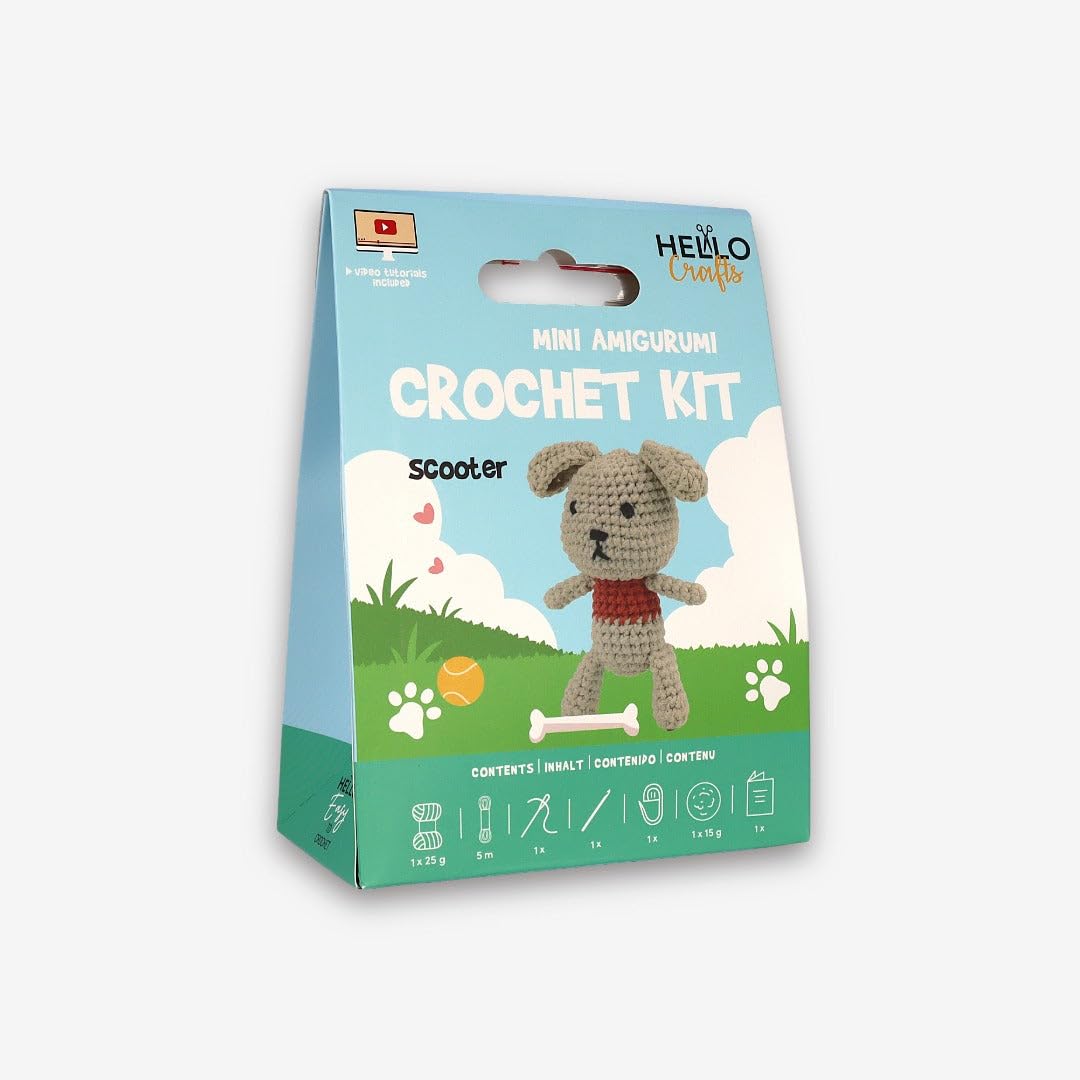 Knitty Critters - Mini Amigurumi - Scooter Dog | DIY Crochet Kit