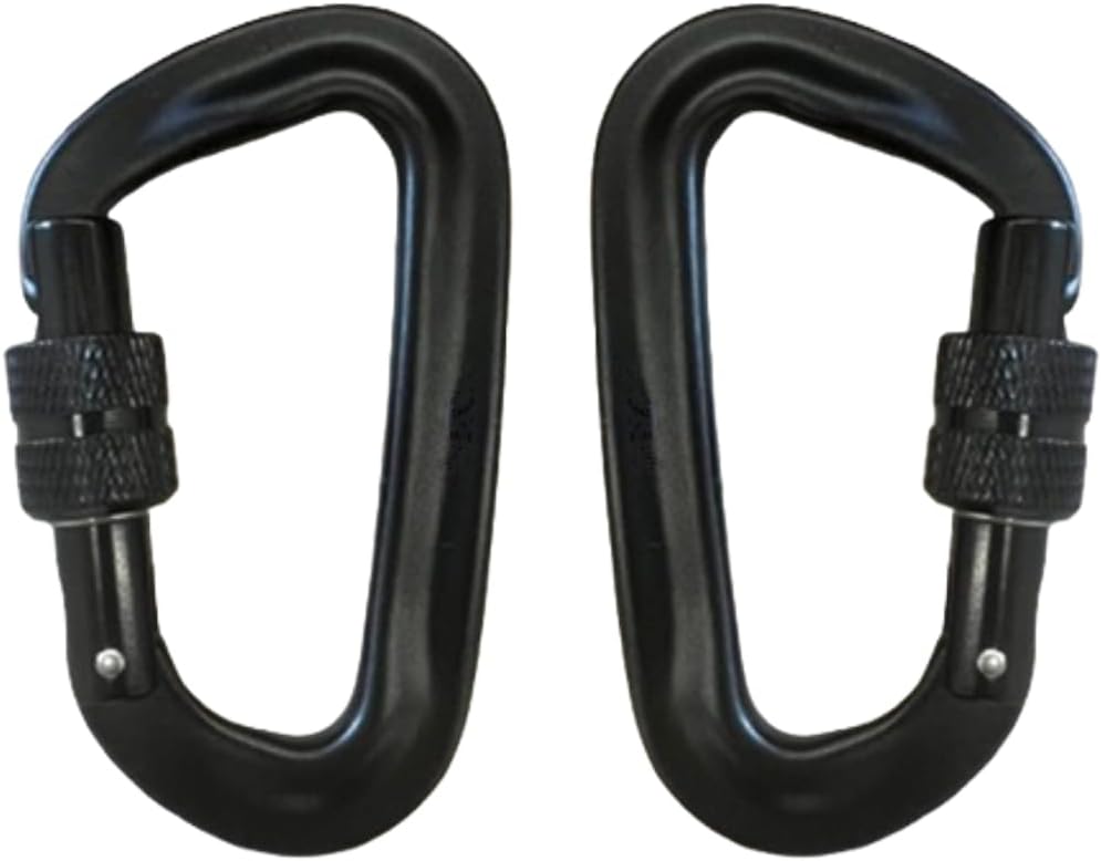 2-Pack 12KN Heavy Duty Locking Carabiners | D-Shaped Aluminum Clips