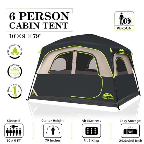 Happy Travel 6 Person Blackout Camping Tent