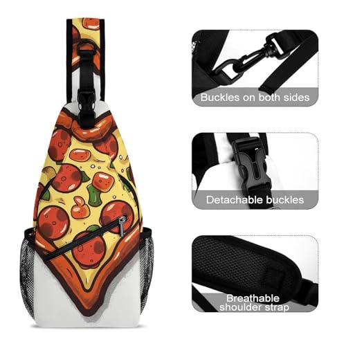 Bolso cruzado I Love Pizza para senderismo y viaje miniatura 3