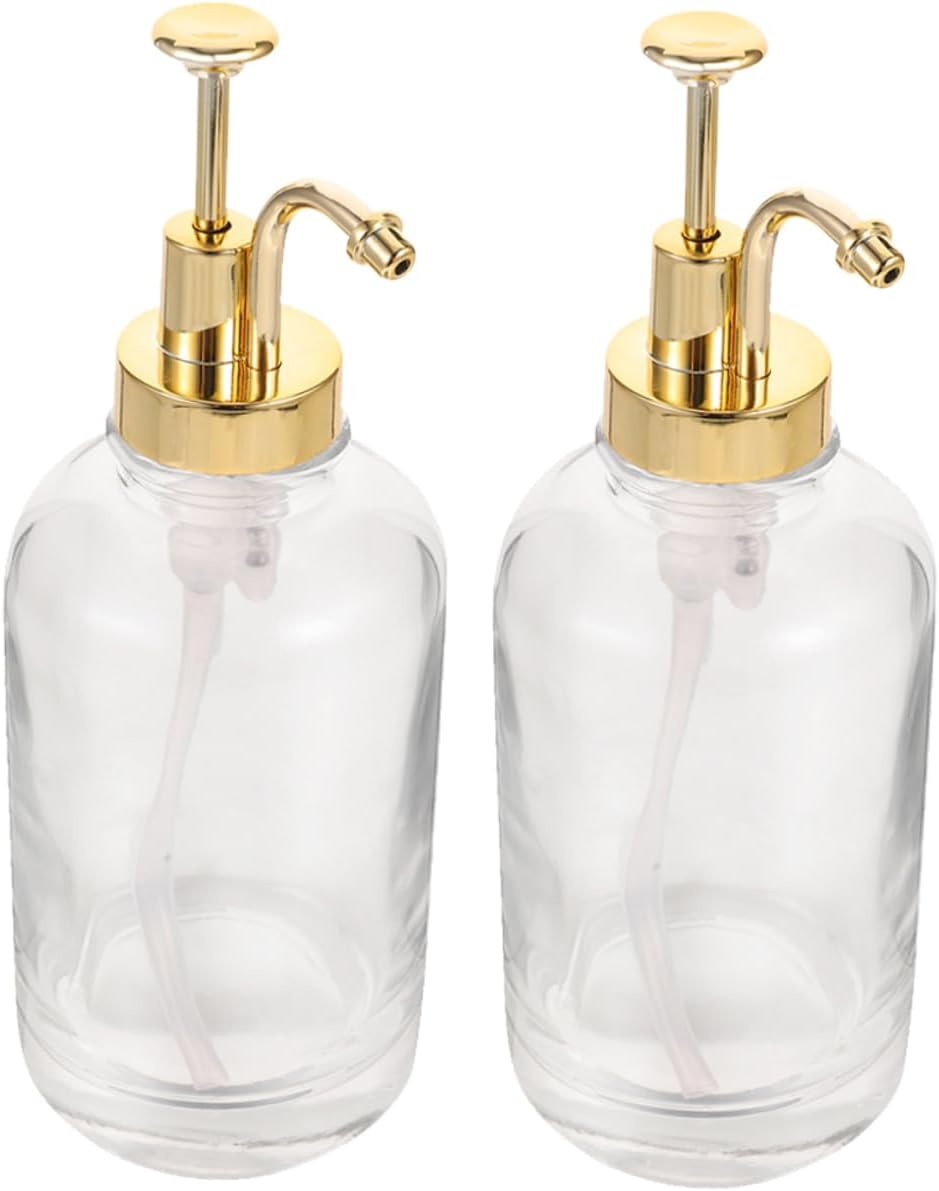 2pcs Bar Syrup Pump Dispenser Coffee Syrup Pump Bottle Glass Sauce Dispenser