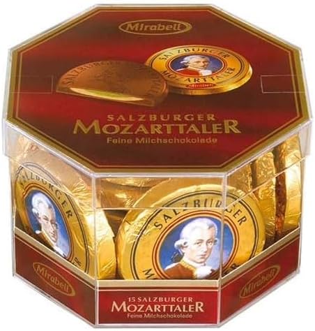 Mirabell Mozart Taler Echte Salzburger Transparent Box 280g/14Pieces