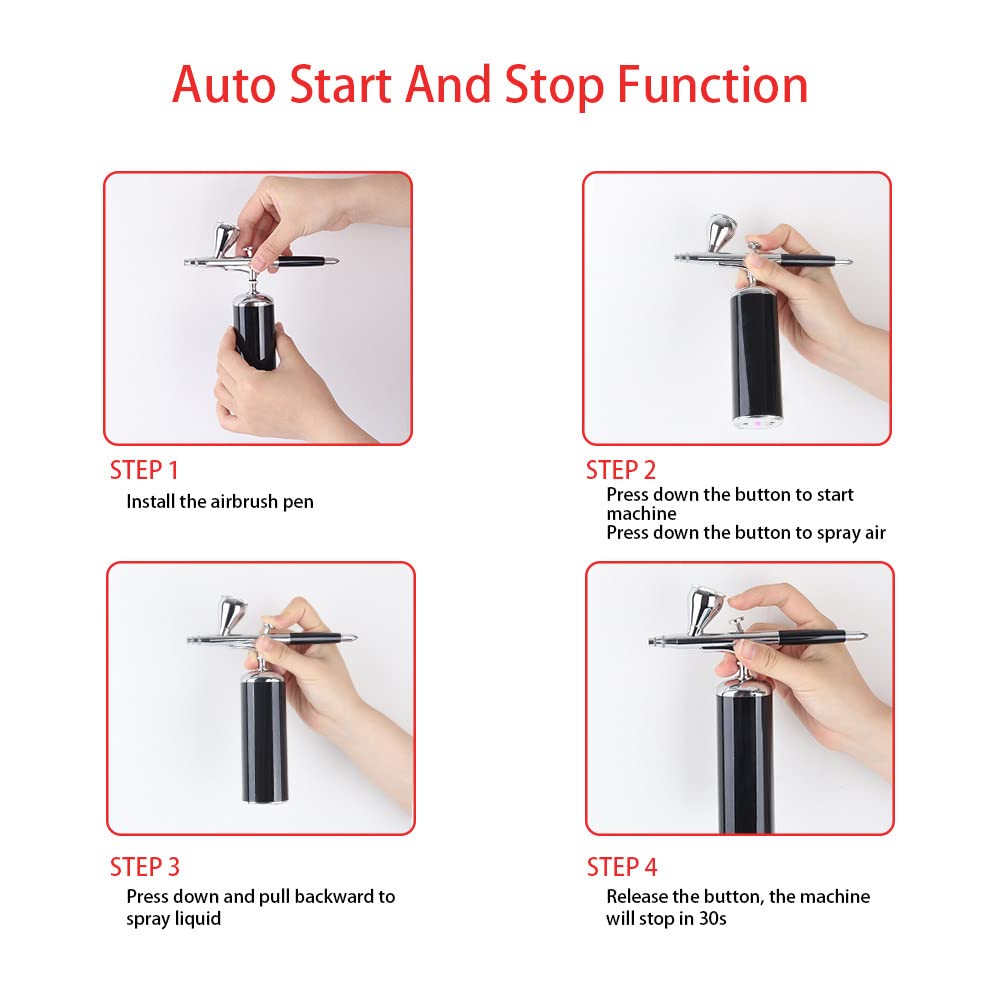 Airbrush Make Up Set Compressori Mini Professionali per Trucco Cosmetici Nail Art Design Automotive con Clean Kit