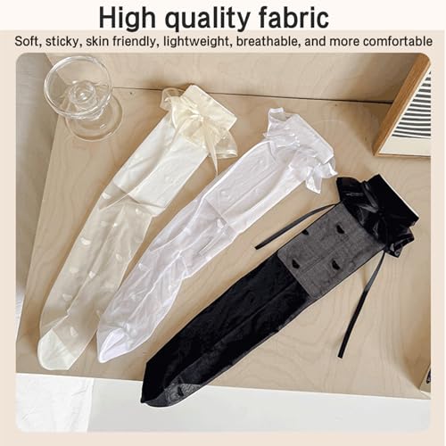 Mesh Socks Seethrough Thin Socks Nonslip Stretchy Lace Knee High Socks Kids Dancing Dress Socks4