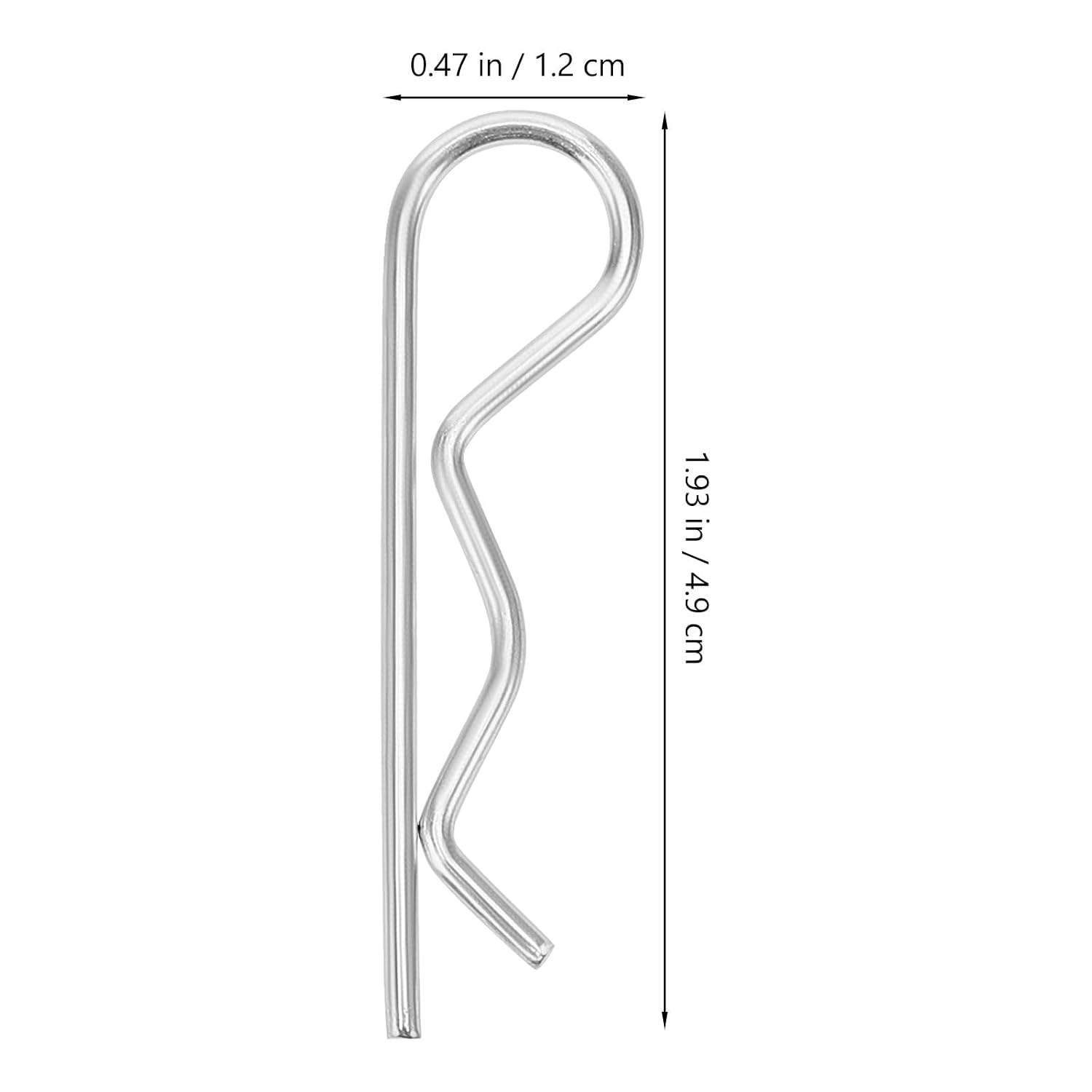 Heavy Duty Stainless Steel Hitch Pins and Cotter Hairpins, Carbon Steel Spring Retainer Clips M2*50mm, 30pcs Trailer Hitch Hardware for Towing and Trailer Gate Use