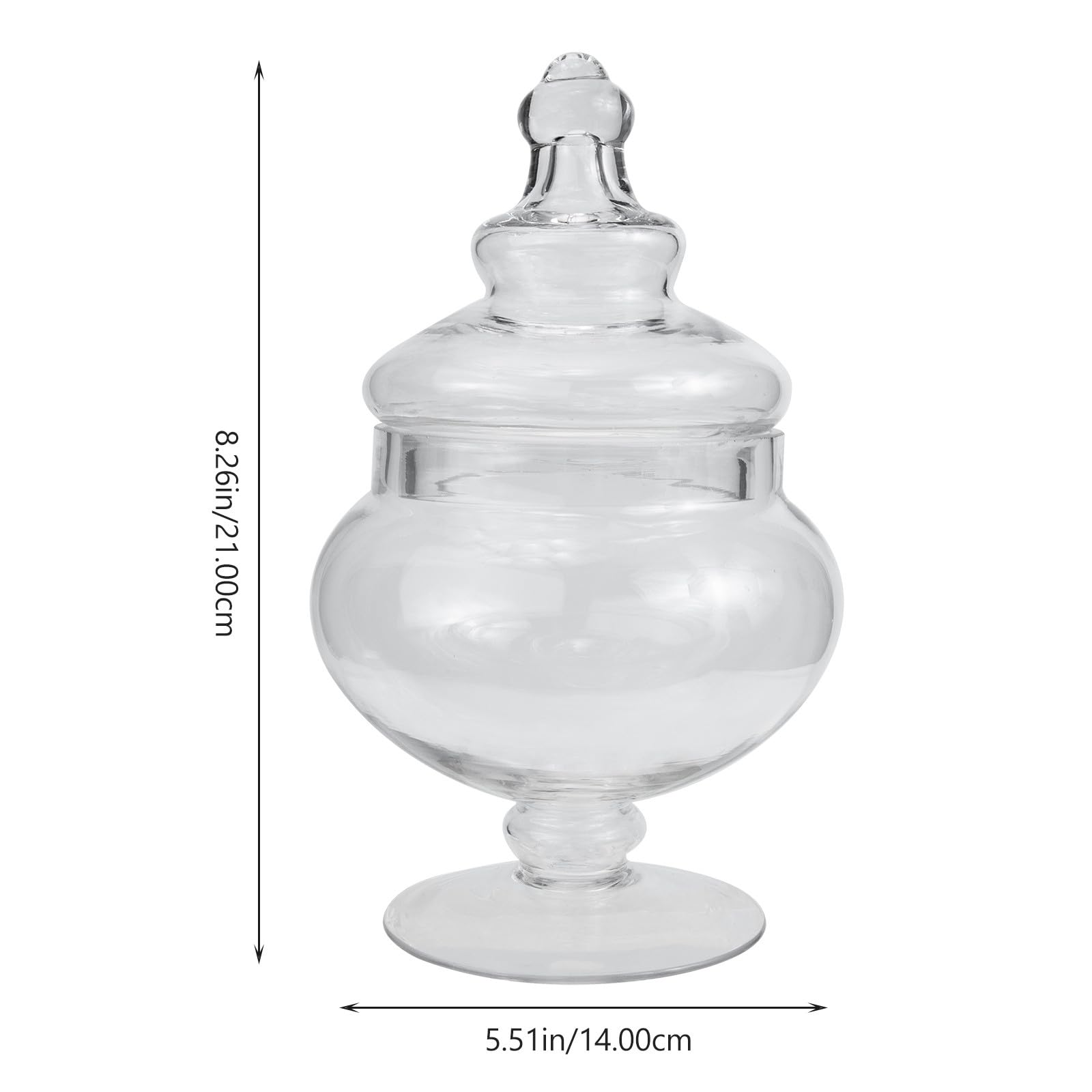 CALLARON Bonbonnière en Verre avec Couvercle, Pot de Rangement pour Bonbons et Épices, Décoration Élégante Cuisine et Restaurants, Forme Élégante et Pratique