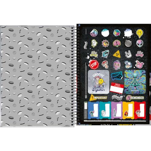 Tilibra - Caderno Espiral Capa Dura Universitário 10 Matérias Hype 160 Folhas - Alien Numastalien