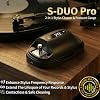 HumminGuru S-DUO Pro Ultrasonic Stylus Cleaner For Record Needles + Stylus Pressure Gauge, 110kHz Ultrasonic Record Needle Cleaner, Turntable Digital Stylus Force Scale for MM MC Cartridge (Black)